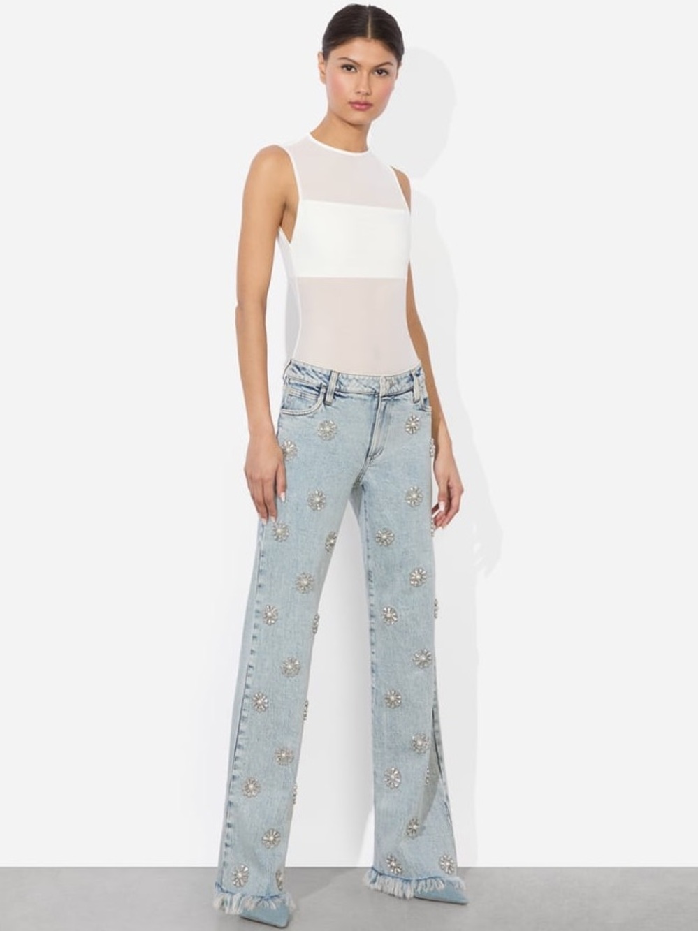ALICE + OLIVIA ROXIE EMBELLISHED JEAN - Picture 8 of 12